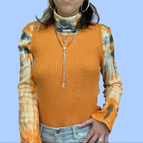 NWT Orange Knit Sweater Vest - Picture 1 of 4